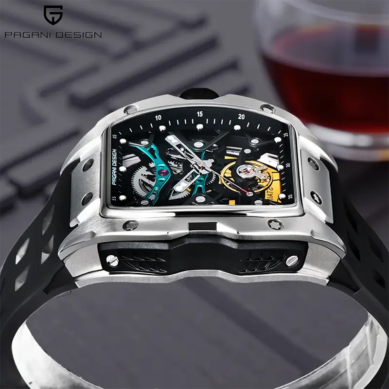 Pagani Design Skeleton Dial Sapphire Crystal Men's Watch- PD-YS018
